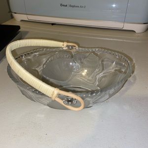 Aderia Glass Vintage Japan Glass Basket Rattan han